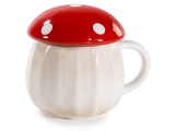 Cană ceramică în formă de ciupercă de 600 ml cu capac