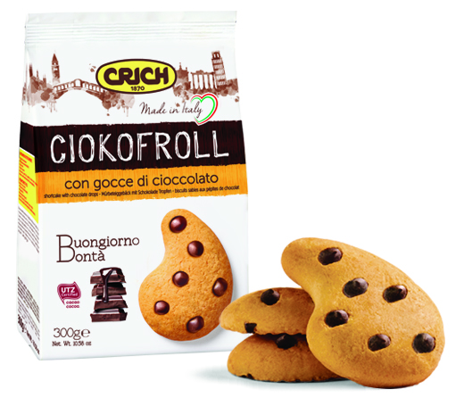 Biscuiti cu bucati de ciocolata Crich Ciokofroll 300gr
