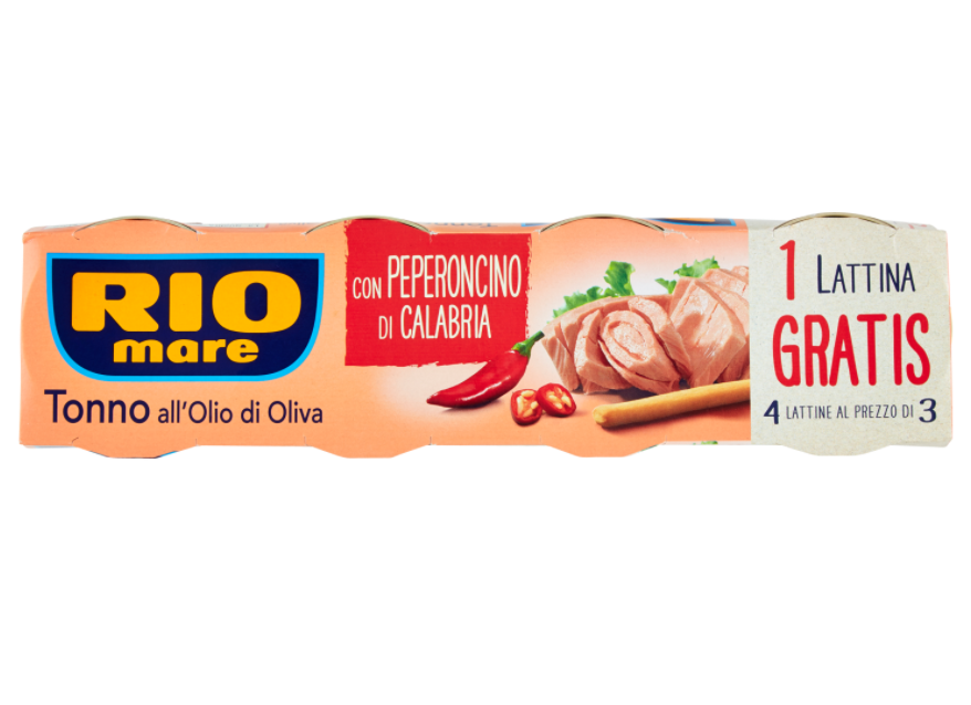 Ton Rio Mare in ulei de masline cu ardei iute de Calabria 4X80 gr