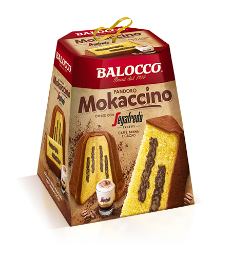Pandoro Balocco Mokaccino cu cafea, smantana si cacao 800gr