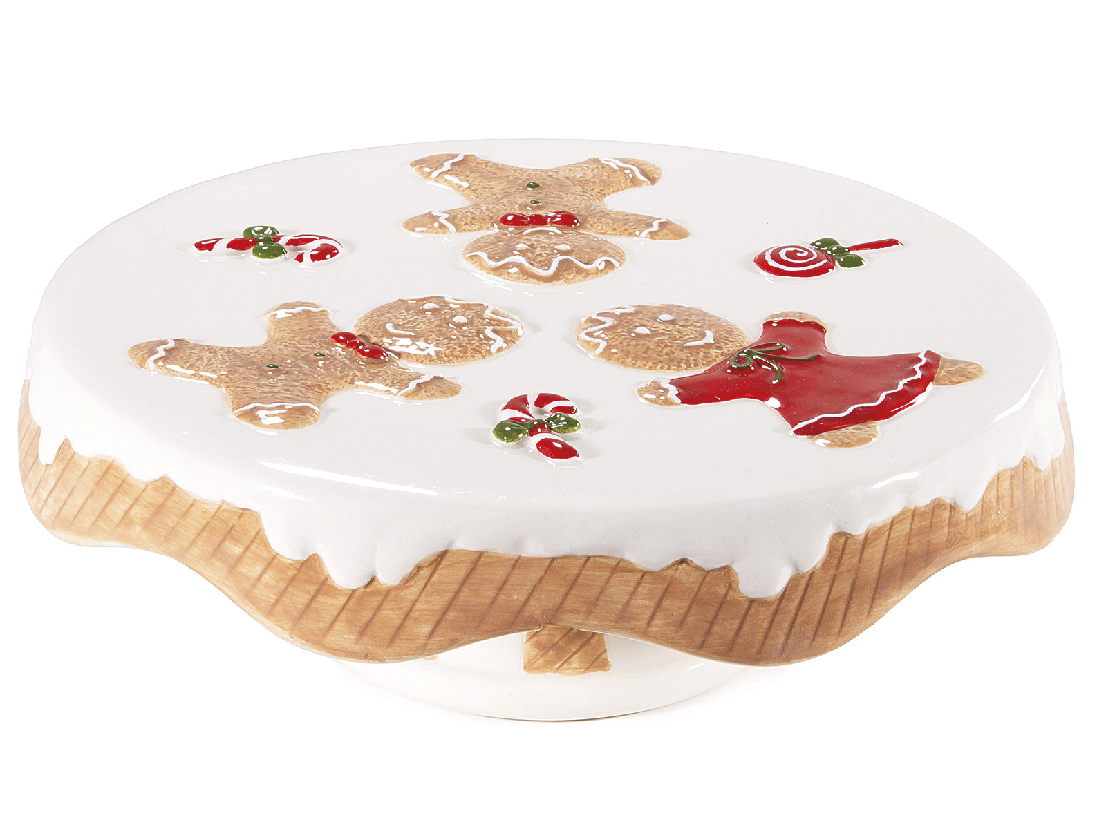 Suport alimentar ceramic cu biscuiți în relief