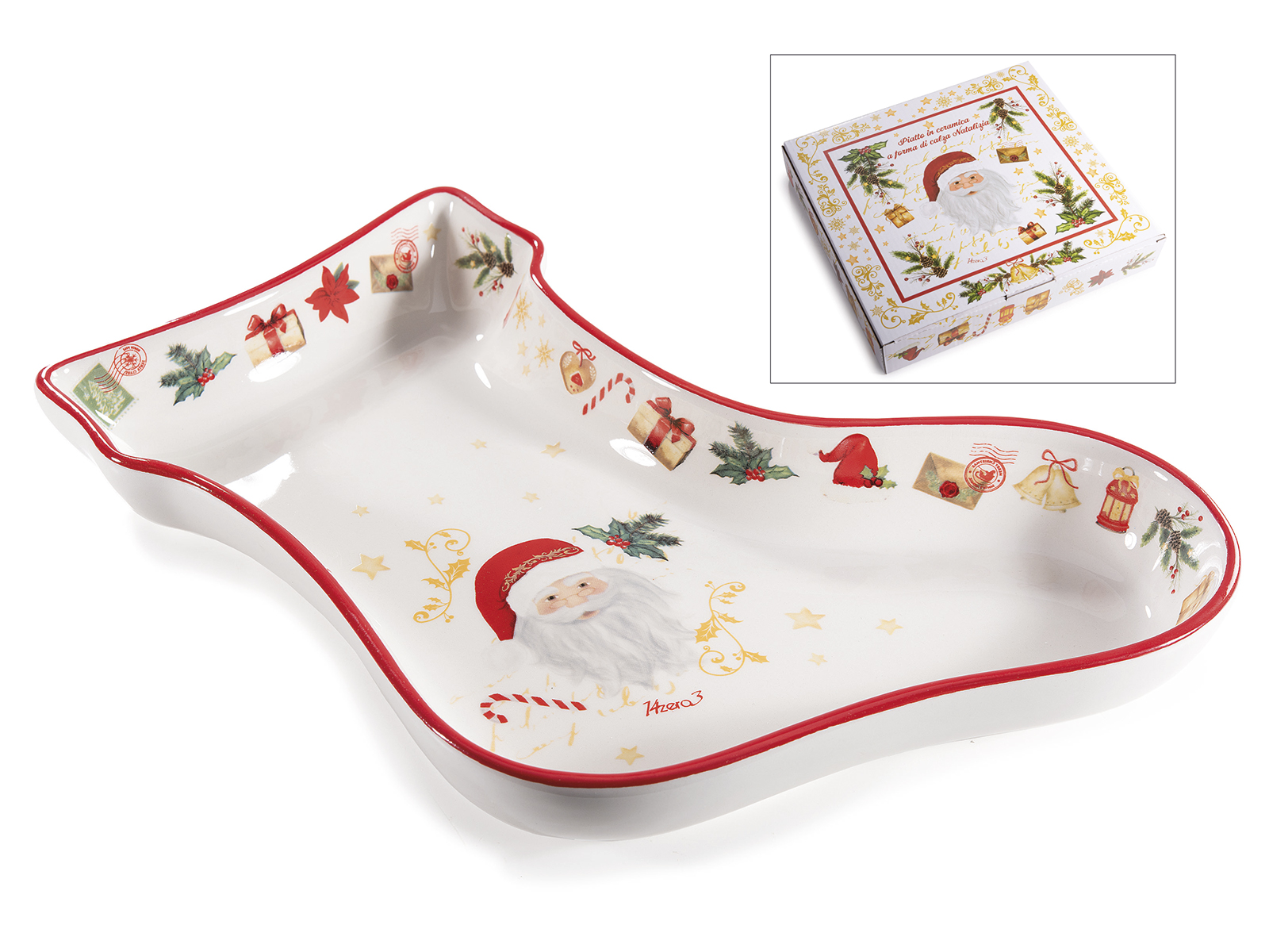 Platou ceramica craciun forma gheata