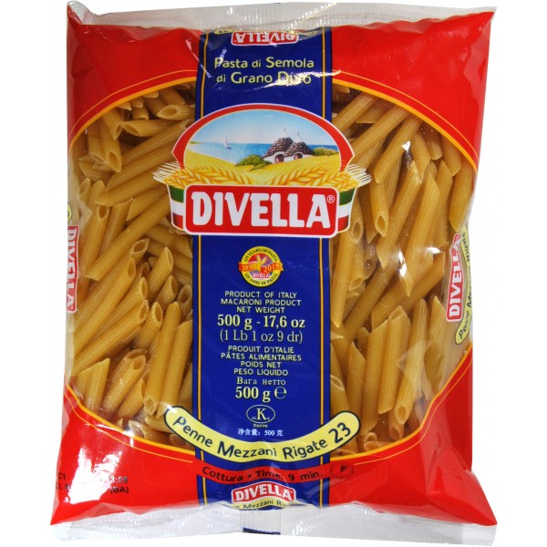 Paste Divella "Penne Mezzani Rigate" Nr 23-500 gr