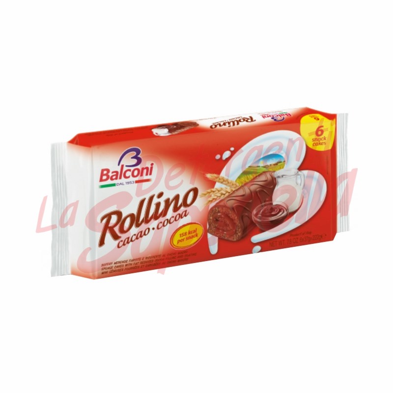 Mini rulade cu umplutura si glazura de cacao Balconi 222 g-6 bucati