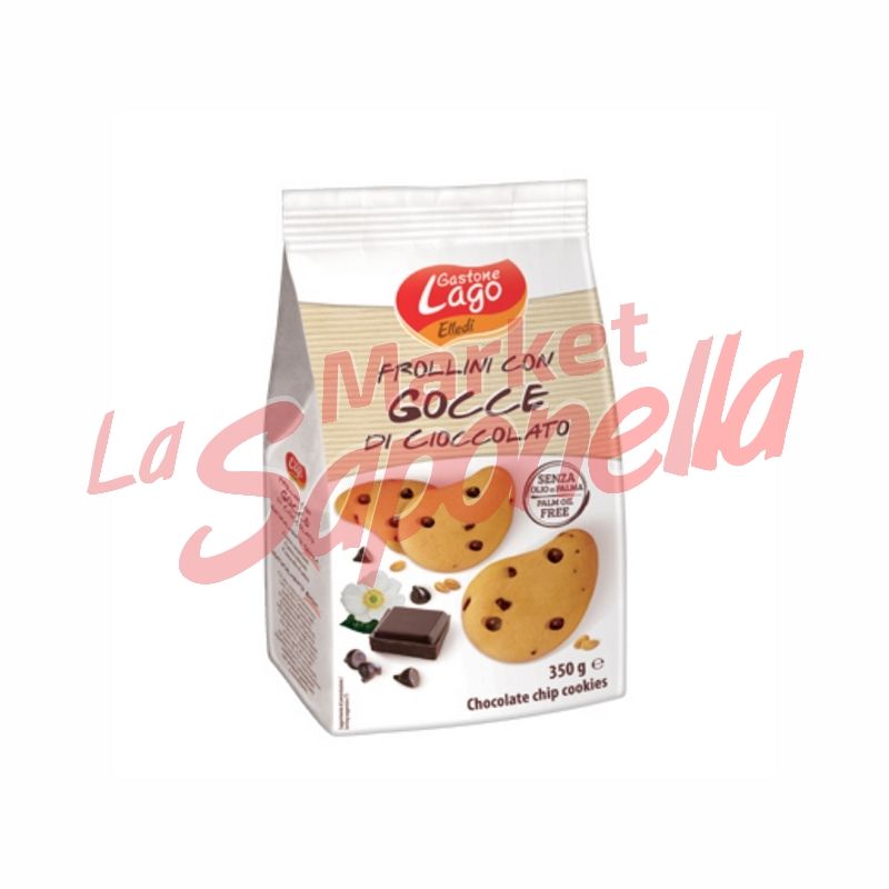 Biscuiti Gastone Lago cu bucati de ciocolata 350 gr
