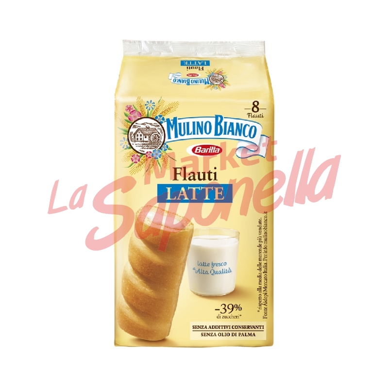 Merendine Mulino Bianco “Flauti” cu crema de lapte-280g-8bucati