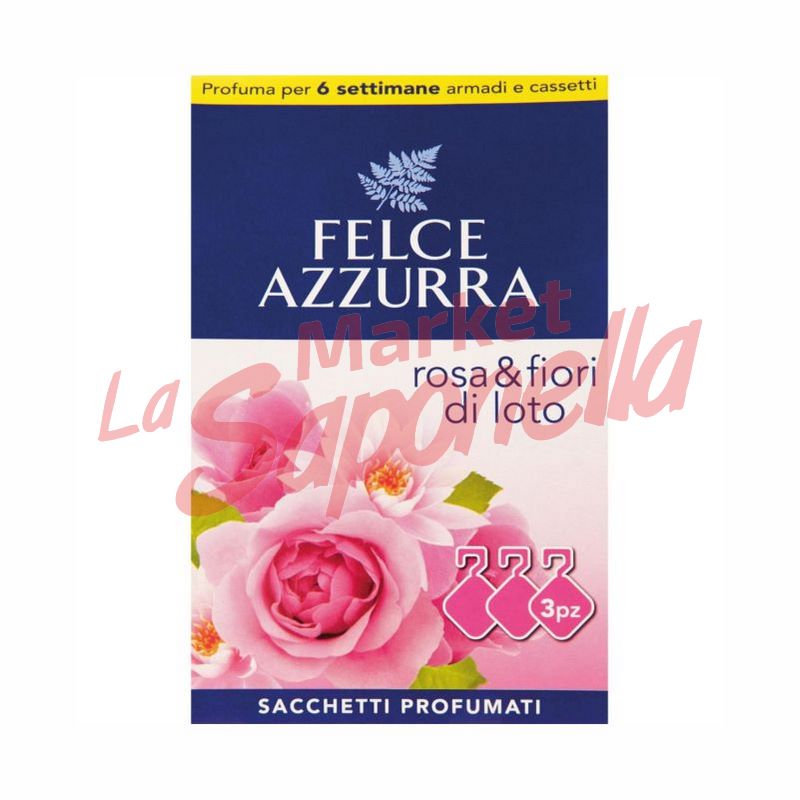 Saculeti parfumati trandafir si lotus Felce Azzurra – 3 bucati
