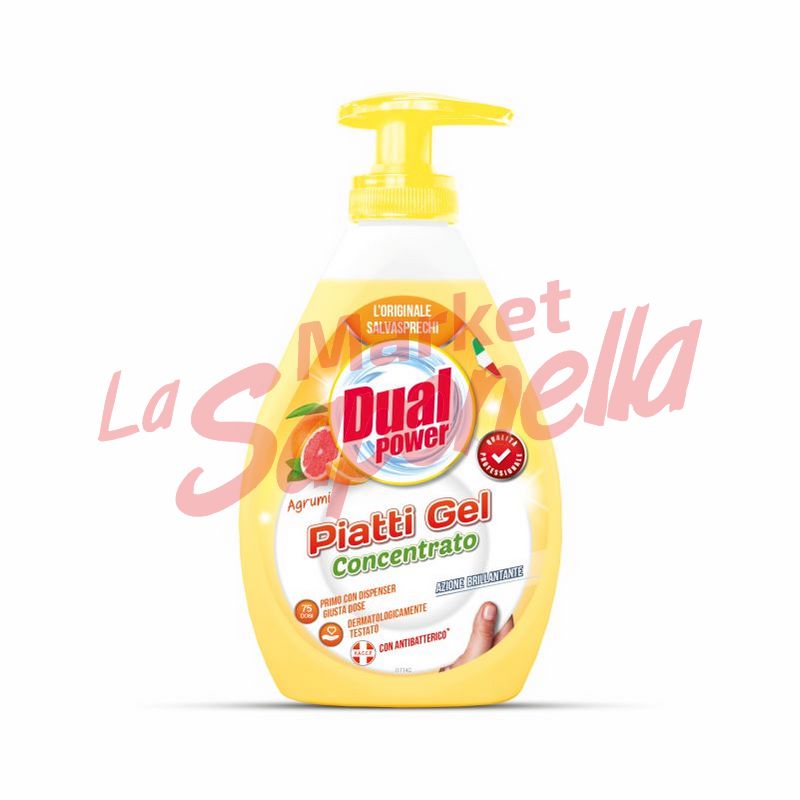 Detergent de vase gel concentrat cu citrice Dual Power 1000 ml