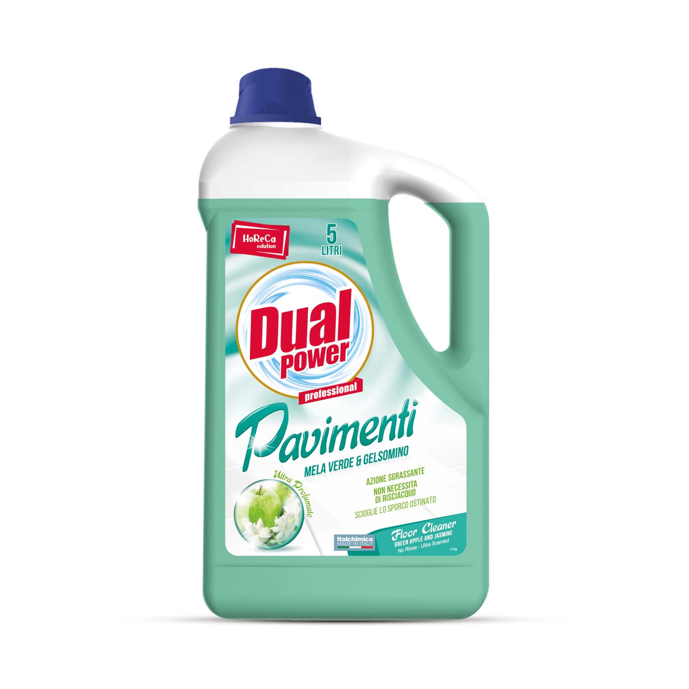 Detergent pardoseala Dual Power profesional cu mar verde si iasomie 5 kg