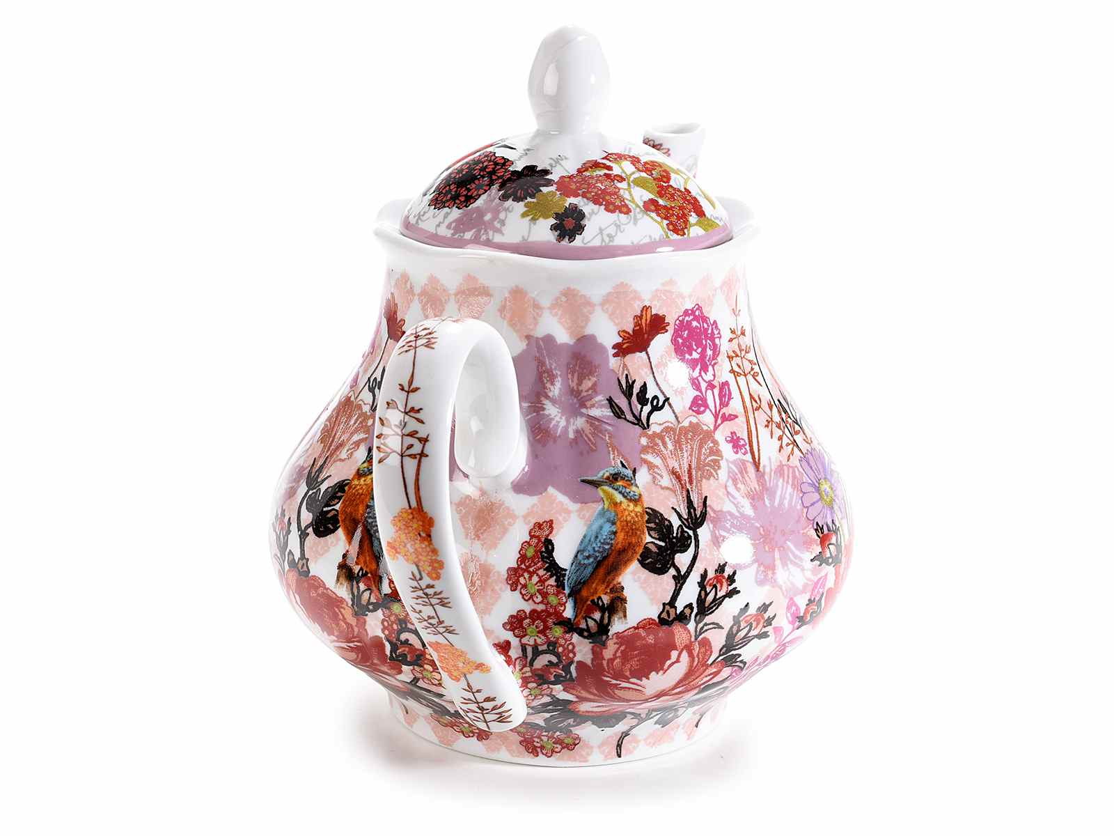 Ceainic de portelan cu ​​decoratiuni florale 1l