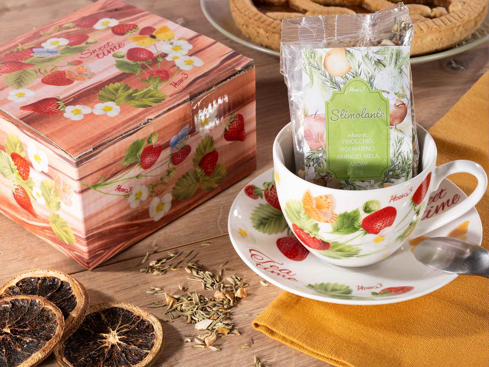Infuzie/ceai de plante 40g in cana de portelan de 200ml cu farfurie