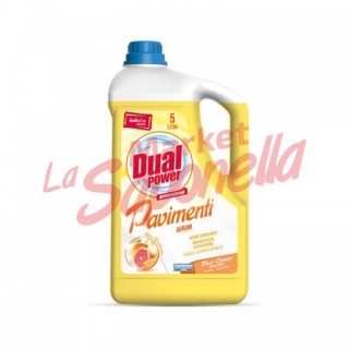 Detergent profesional Dual Power pentru pardoseli cu aroma de citrice 5L