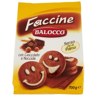 Biscuiti Balocco Faccine cu ciocolata si alune 700gr