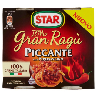 Sos paste Ragu picant cu ardei iute Star fara gluten 2x180g