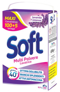 Detergent pulbere rufe Soft cu lavanda 6.300 kg –105 spalari 