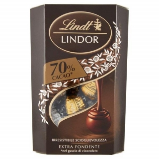 Praline Lindt Lindor cu ciocolata extrafondanta 70%cacao fara gluten 200gr
