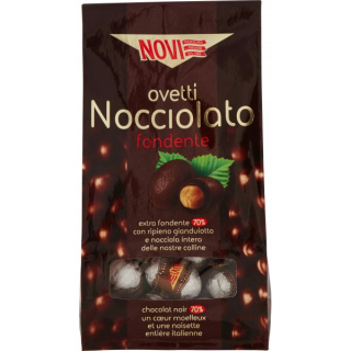 Oua de ciocolata Novi "Nocciolato"cu ciocolata fondanta 70% 145 gr