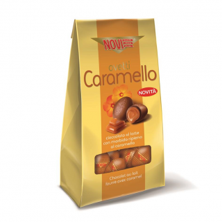 Oua de ciocolata Novi "Caramello"cu lapte si caramel 160 gr