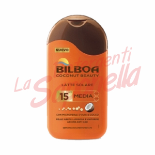 Lapte protectie solara Bilboa cu ulei de cocos anti-imbatranire Spf 15 / 200 ml