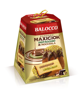 Pandoro Balocco Maxiciok cu fistic si alune 800gr