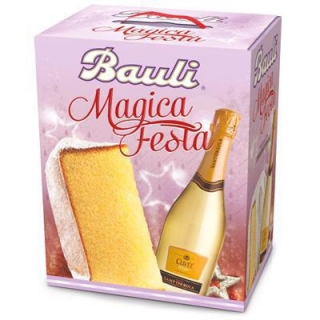 Pachet cadou"Magica Festa"pandoro Bauli(750g)+spumant Cuvee Sant'Orsola 75 cl