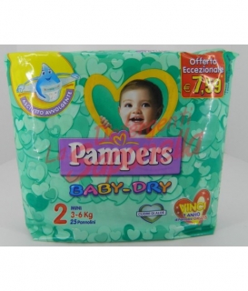 Scutece copii Pampers Baby-Dry Mini Nr.2 3-6 kg -25 bucati