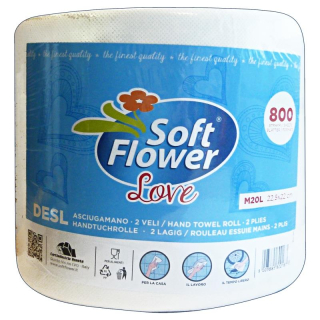 Hartie Soft Flower Love multiple utilizari 2 straturi 800 coli 