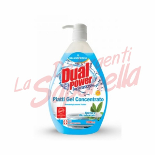 Detergent de vase Dual Power Profesional gel-salvie si bicarbonat 1000 ml