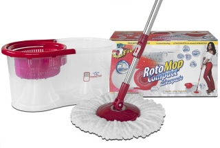 Kit galeata + mop Rotomop comapct cu benzi din microfibra 100 %