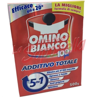 Aditiv pete Omino Bianco 5 in 1 pentru rufe albe si colorate 500 gr