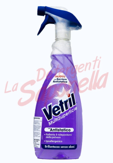 Spray detergent multiple suprafete Vetril cu actiune antistatica 650 ml