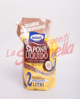 Rezerva sapun lichid Milmil cocos si vanilie 2 L