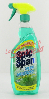 Spray detergent geamuri Spic&Span cu alcool vegetal si musc alb 750 ml
