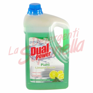 Detergent de vase Dual Power Professional cu lamaie verde 4,9 L